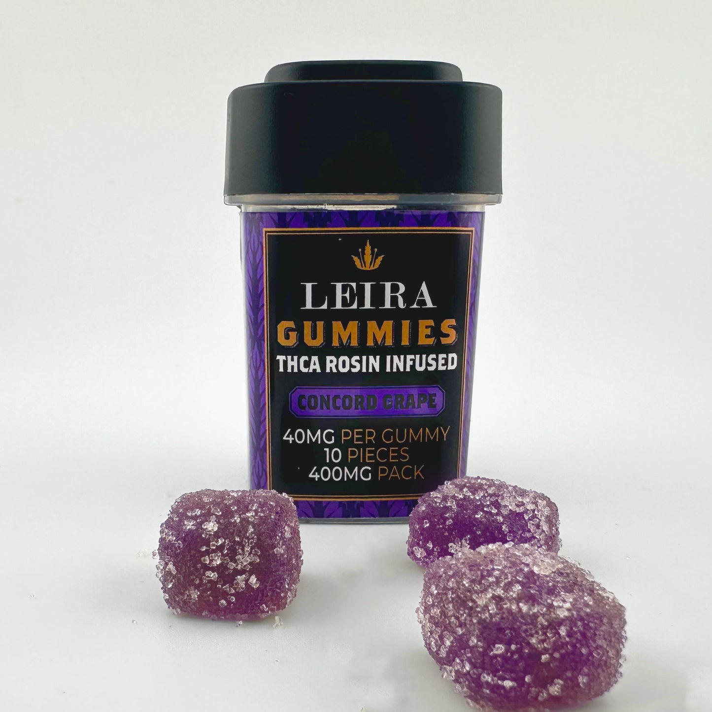 Leira Vegan THCA Hash Rosin Infused Gummies 40mg
