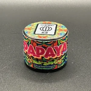 Papaya hash rosin container, from front