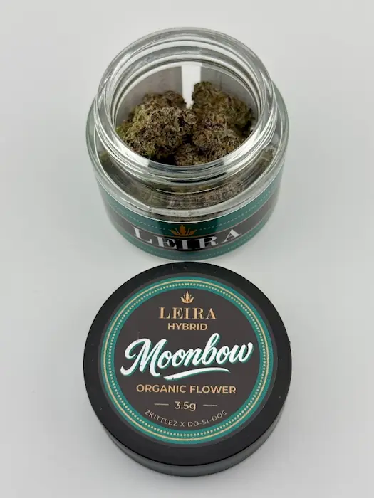 Moonbow Organic Flower - open Moonbow Organic THCA Flower Jar (3.5g) - open