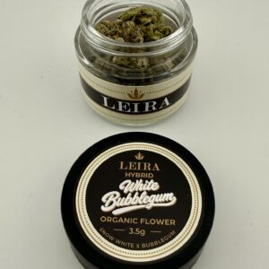White Bubblegum Organic THCA Flower Jar (3.5g) - open